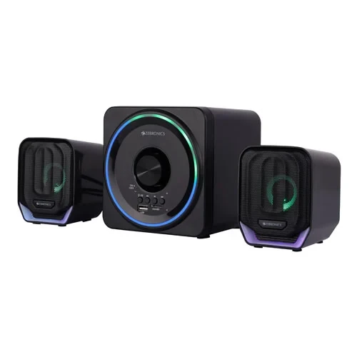 ZEBRONICS Pluto 2-2.1 Channel Desktop Speaker with 15 watts Output, Bluetooth 5.