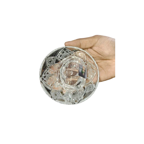 Feng Shui Crystal Glass Tortoise with Plate for Good Luck, Wealth & Home Harmony