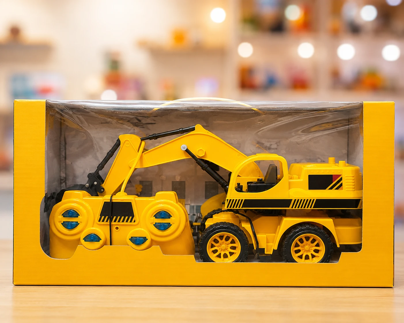 Remote Control Construction Excavator Toy with Controller – Yellow Heavy Duty En